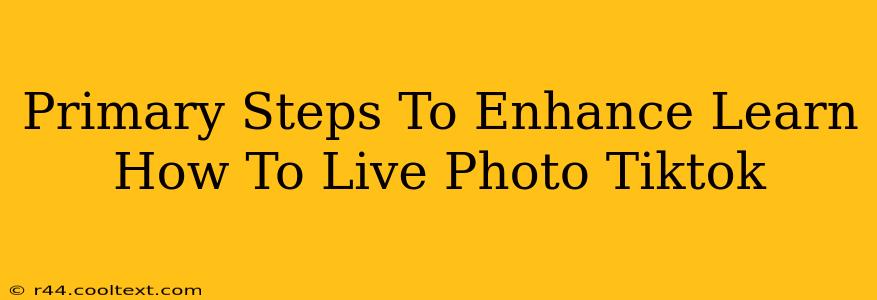 Primary Steps To Enhance Learn How To Live Photo Tiktok