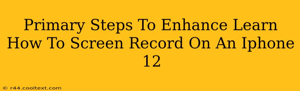 Primary Steps To Enhance Learn How To Screen Record On An Iphone 12