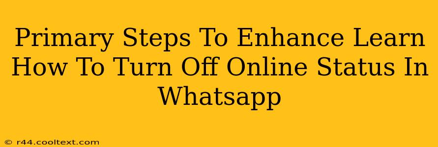 Primary Steps To Enhance Learn How To Turn Off Online Status In Whatsapp