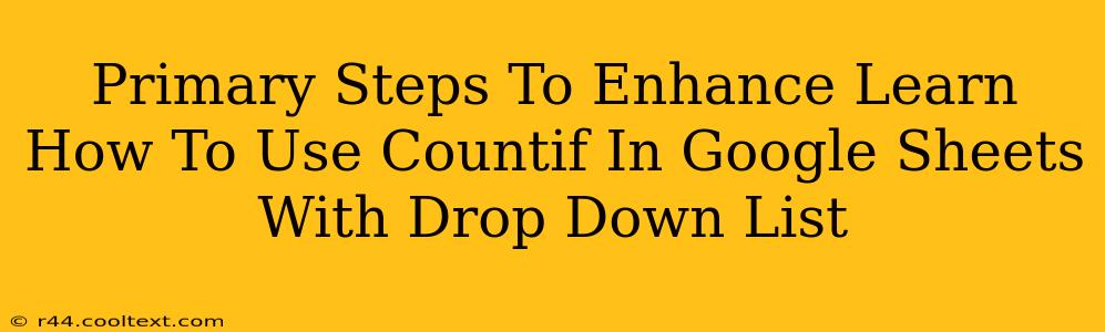 Primary Steps To Enhance Learn How To Use Countif In Google Sheets With Drop Down List