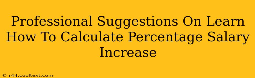 Professional Suggestions On Learn How To Calculate Percentage Salary Increase