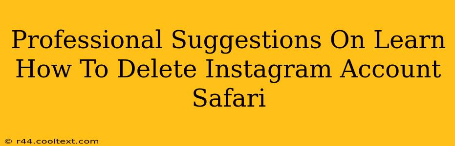 Professional Suggestions On Learn How To Delete Instagram Account Safari