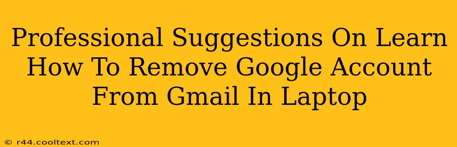 Professional Suggestions On Learn How To Remove Google Account From Gmail In Laptop