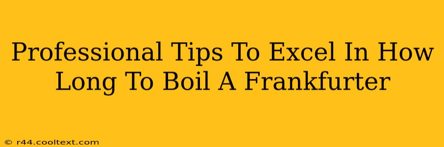 Professional Tips To Excel In How Long To Boil A Frankfurter