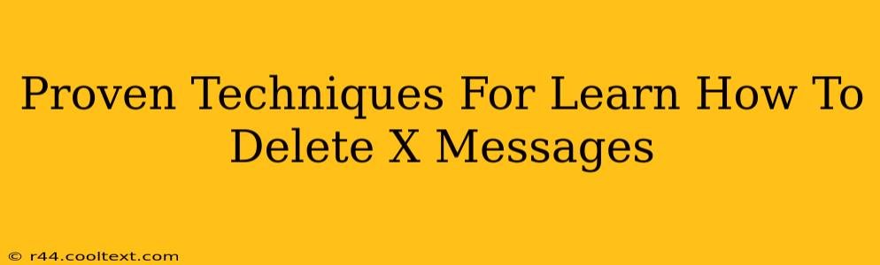 Proven Techniques For Learn How To Delete X Messages