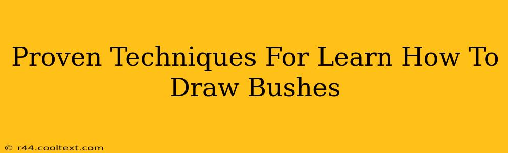 Proven Techniques For Learn How To Draw Bushes