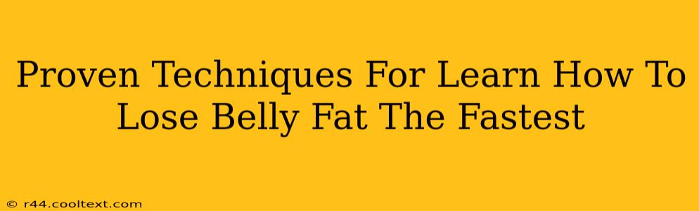 Proven Techniques For Learn How To Lose Belly Fat The Fastest