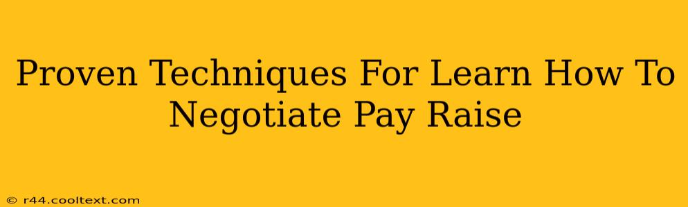 Proven Techniques For Learn How To Negotiate Pay Raise