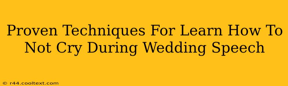 Proven Techniques For Learn How To Not Cry During Wedding Speech