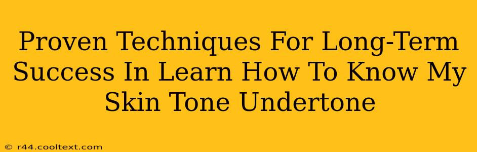 Proven Techniques For Long-Term Success In Learn How To Know My Skin Tone Undertone