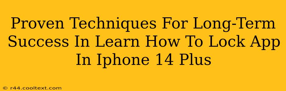 Proven Techniques For Long-Term Success In Learn How To Lock App In Iphone 14 Plus