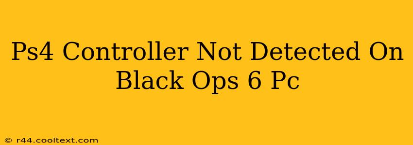 Ps4 Controller Not Detected On Black Ops 6 Pc