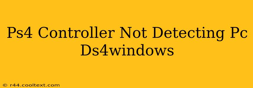 Ps4 Controller Not Detecting Pc Ds4windows