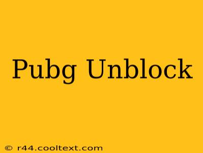 Pubg Unblock