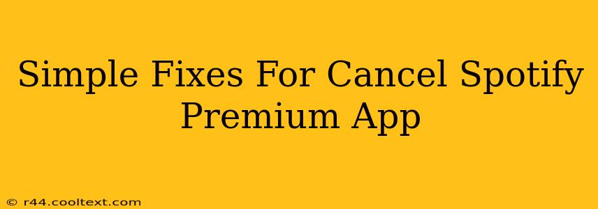 Simple Fixes For Cancel Spotify Premium App