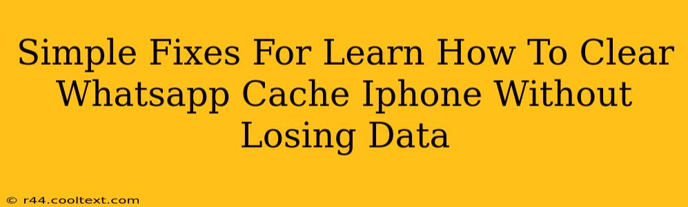 Simple Fixes For Learn How To Clear Whatsapp Cache Iphone Without Losing Data