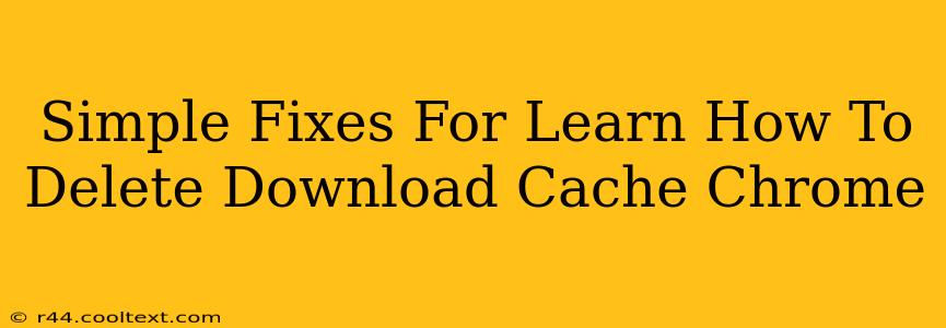 Simple Fixes For Learn How To Delete Download Cache Chrome