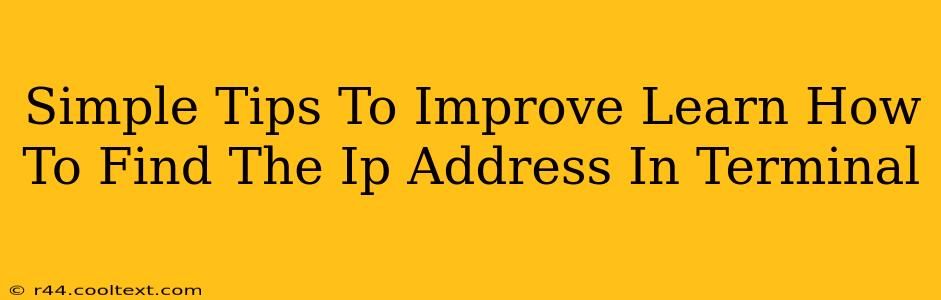 Simple Tips To Improve Learn How To Find The Ip Address In Terminal