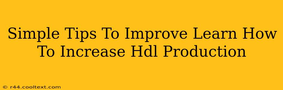 Simple Tips To Improve Learn How To Increase Hdl Production