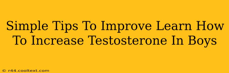 Simple Tips To Improve Learn How To Increase Testosterone In Boys