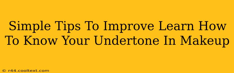 Simple Tips To Improve Learn How To Know Your Undertone In Makeup