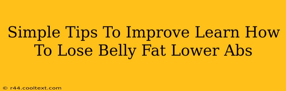 Simple Tips To Improve Learn How To Lose Belly Fat Lower Abs