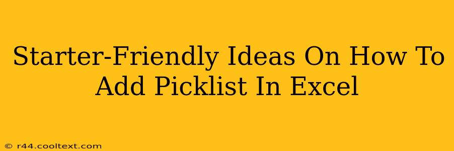 Starter-Friendly Ideas On How To Add Picklist In Excel