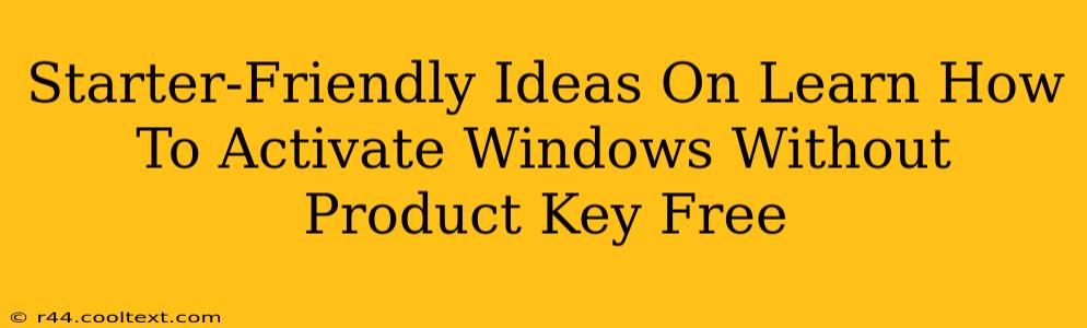 Starter-Friendly Ideas On Learn How To Activate Windows Without Product Key Free