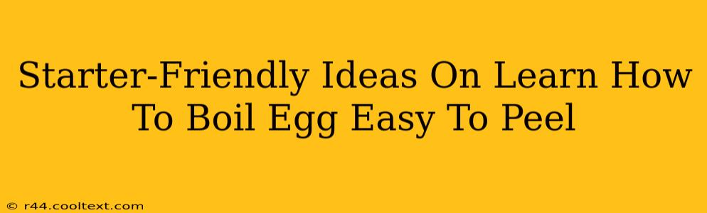 Starter-Friendly Ideas On Learn How To Boil Egg Easy To Peel