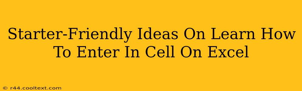 Starter-Friendly Ideas On Learn How To Enter In Cell On Excel