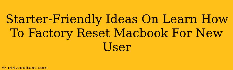 Starter-Friendly Ideas On Learn How To Factory Reset Macbook For New User