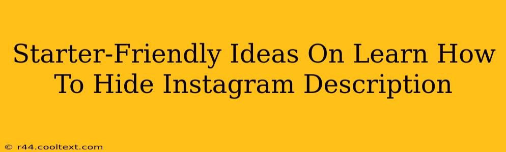 Starter-Friendly Ideas On Learn How To Hide Instagram Description