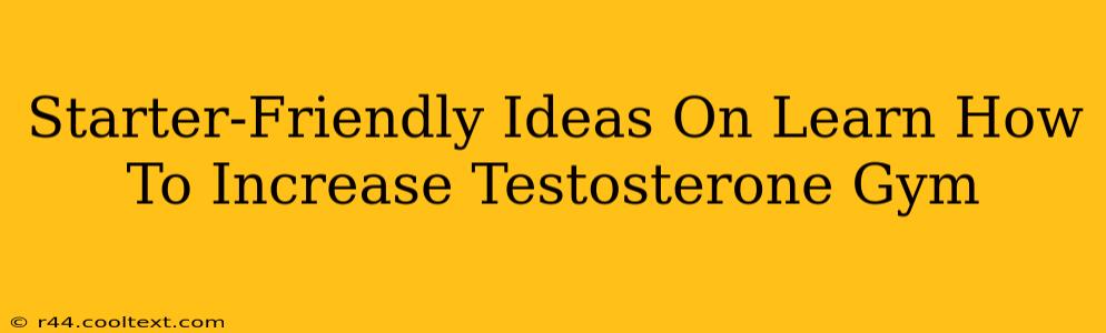 Starter-Friendly Ideas On Learn How To Increase Testosterone Gym