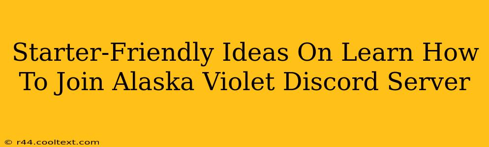 Starter-Friendly Ideas On Learn How To Join Alaska Violet Discord Server