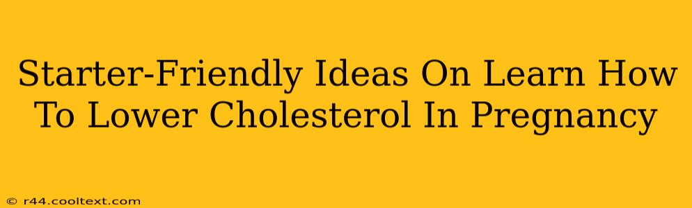 Starter-Friendly Ideas On Learn How To Lower Cholesterol In Pregnancy