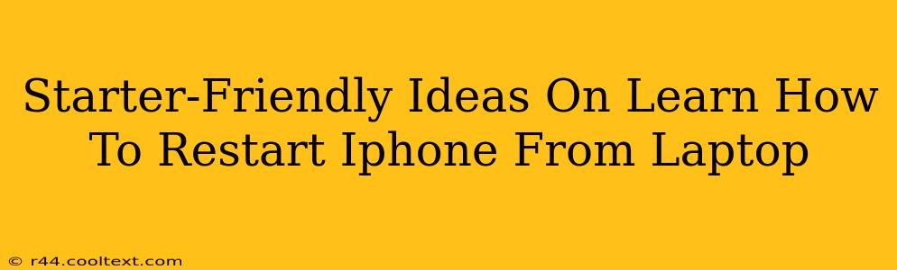 Starter-Friendly Ideas On Learn How To Restart Iphone From Laptop