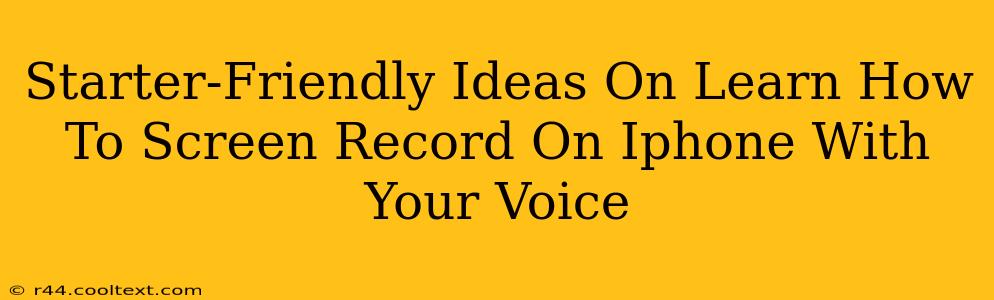 Starter-Friendly Ideas On Learn How To Screen Record On Iphone With Your Voice