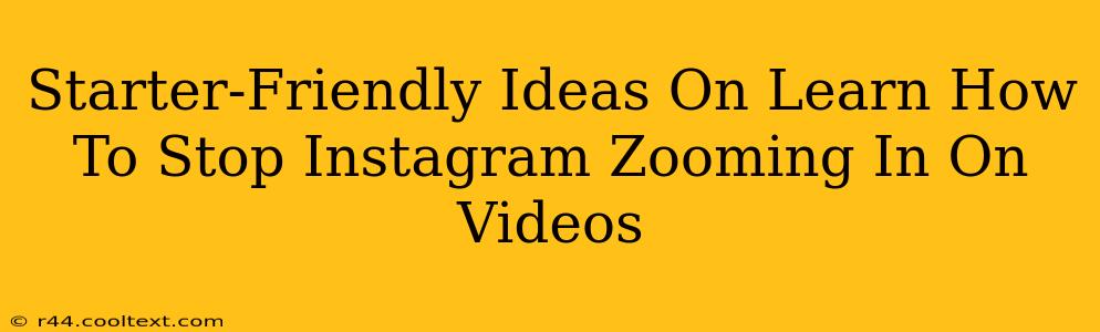 Starter-Friendly Ideas On Learn How To Stop Instagram Zooming In On Videos