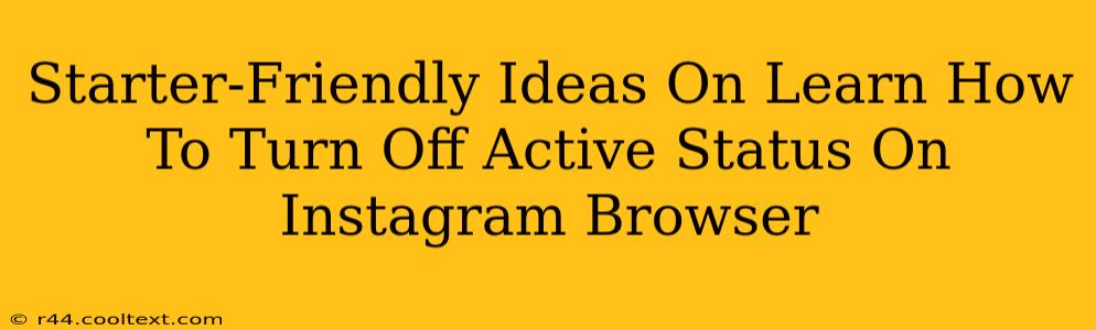 Starter-Friendly Ideas On Learn How To Turn Off Active Status On Instagram Browser