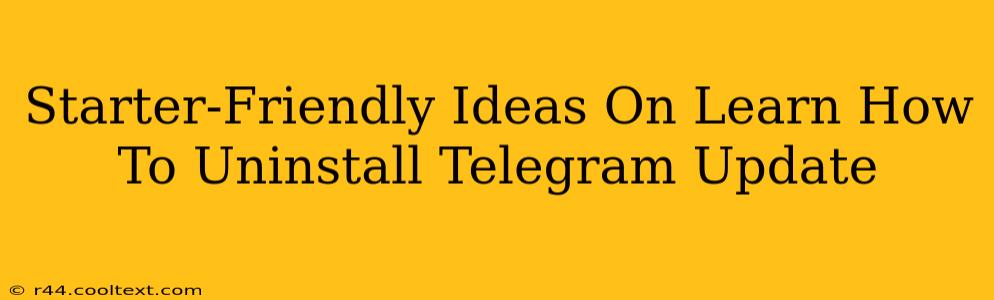 Starter-Friendly Ideas On Learn How To Uninstall Telegram Update