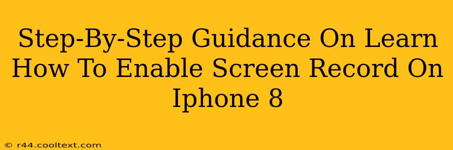 Step-By-Step Guidance On Learn How To Enable Screen Record On Iphone 8