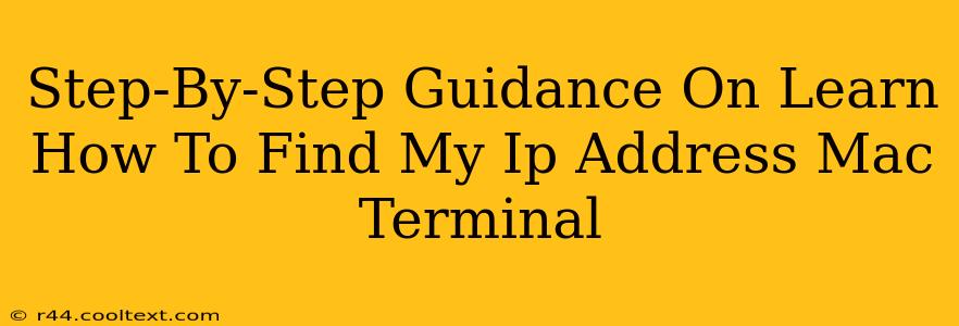 Step-By-Step Guidance On Learn How To Find My Ip Address Mac Terminal