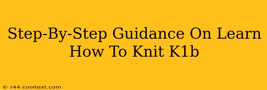 Step-By-Step Guidance On Learn How To Knit K1b