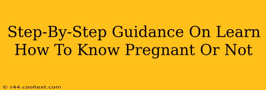 Step-By-Step Guidance On Learn How To Know Pregnant Or Not