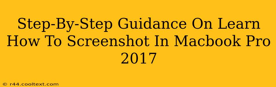 Step-By-Step Guidance On Learn How To Screenshot In Macbook Pro 2017