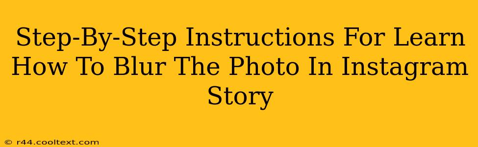 Step-By-Step Instructions For Learn How To Blur The Photo In Instagram Story