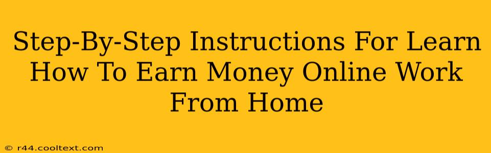 Step-By-Step Instructions For Learn How To Earn Money Online Work From Home