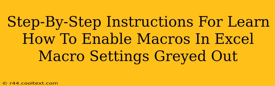 Step-By-Step Instructions For Learn How To Enable Macros In Excel Macro Settings Greyed Out