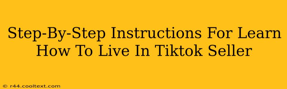 Step-By-Step Instructions For Learn How To Live In Tiktok Seller