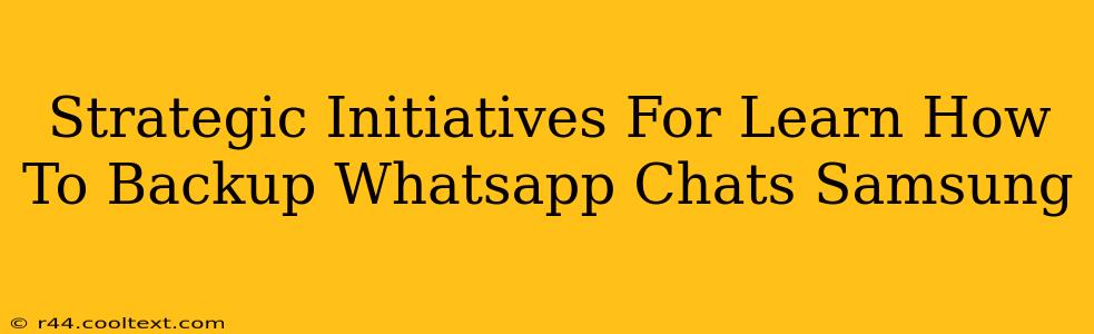 Strategic Initiatives For Learn How To Backup Whatsapp Chats Samsung